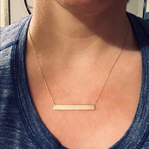 10k rose gold bar necklace 16”